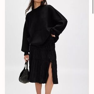 NWT Free People Easy Street Tunic Sweater in Black